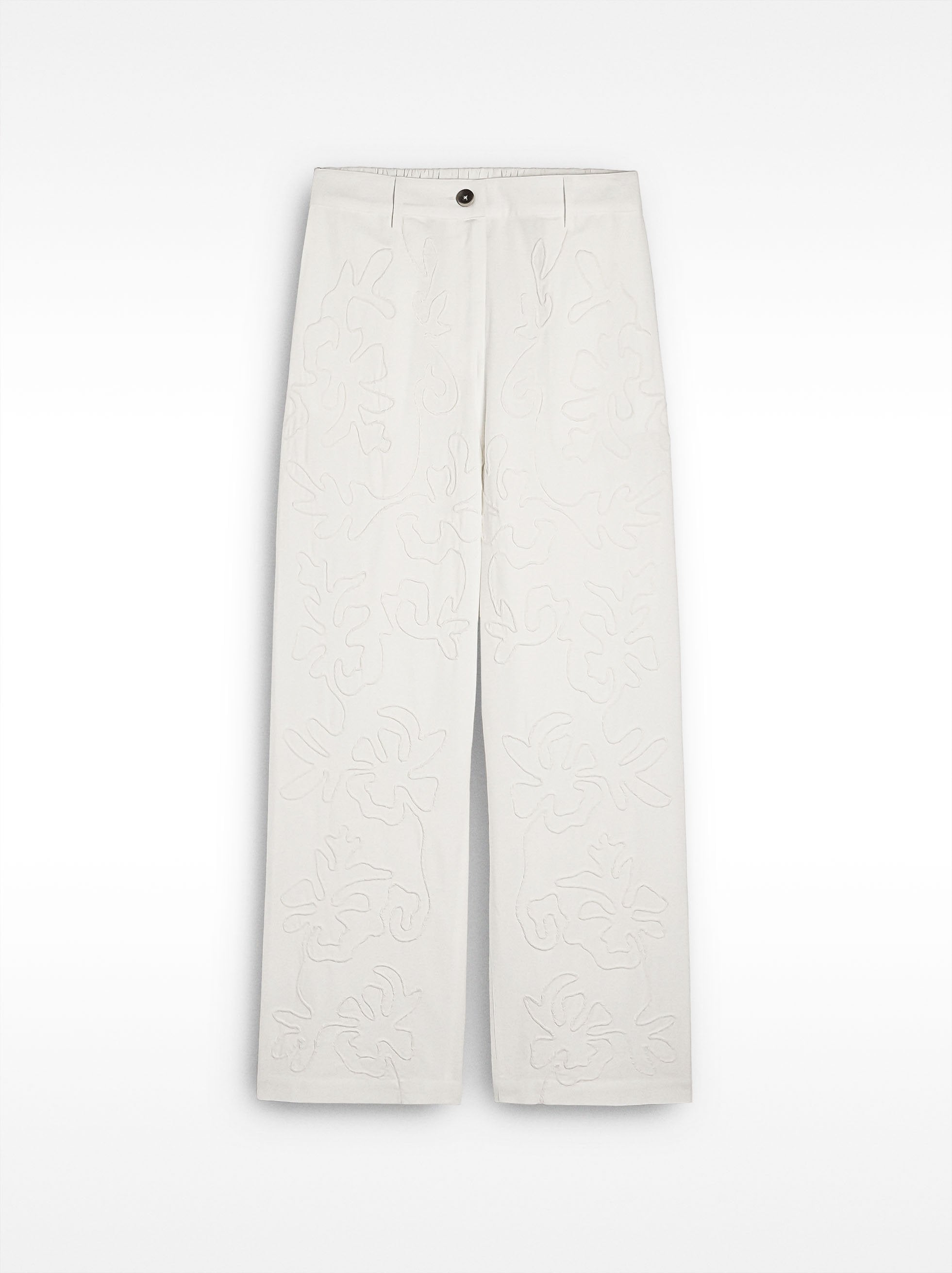 Pantalón Con Bordados 100% Algodón