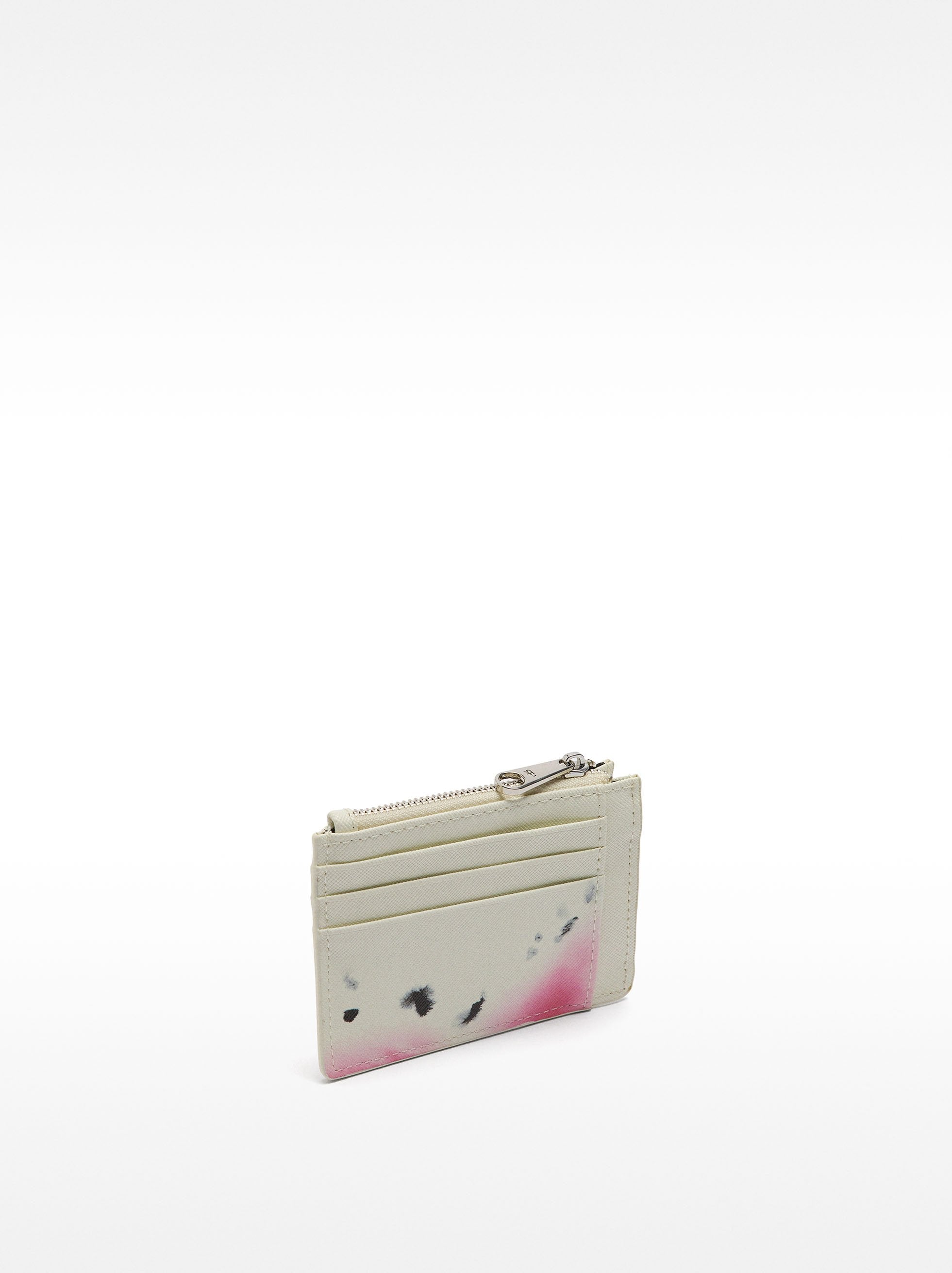 Tarjetero Con Llavero Efecto Acuarela