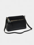 Bolso Bandolera Con Piel E Solapa