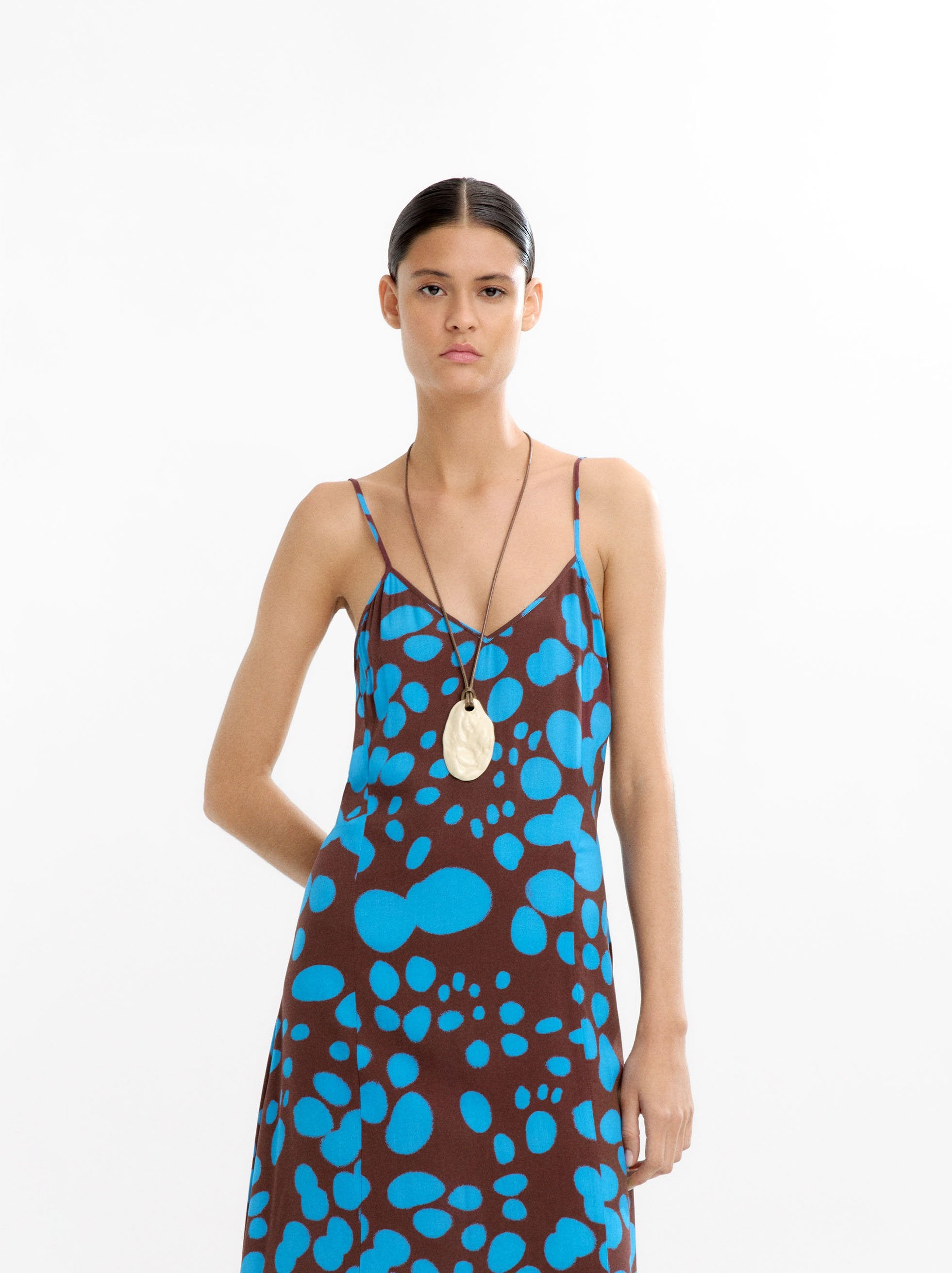 Vestido Largo Estampado De Tirantes