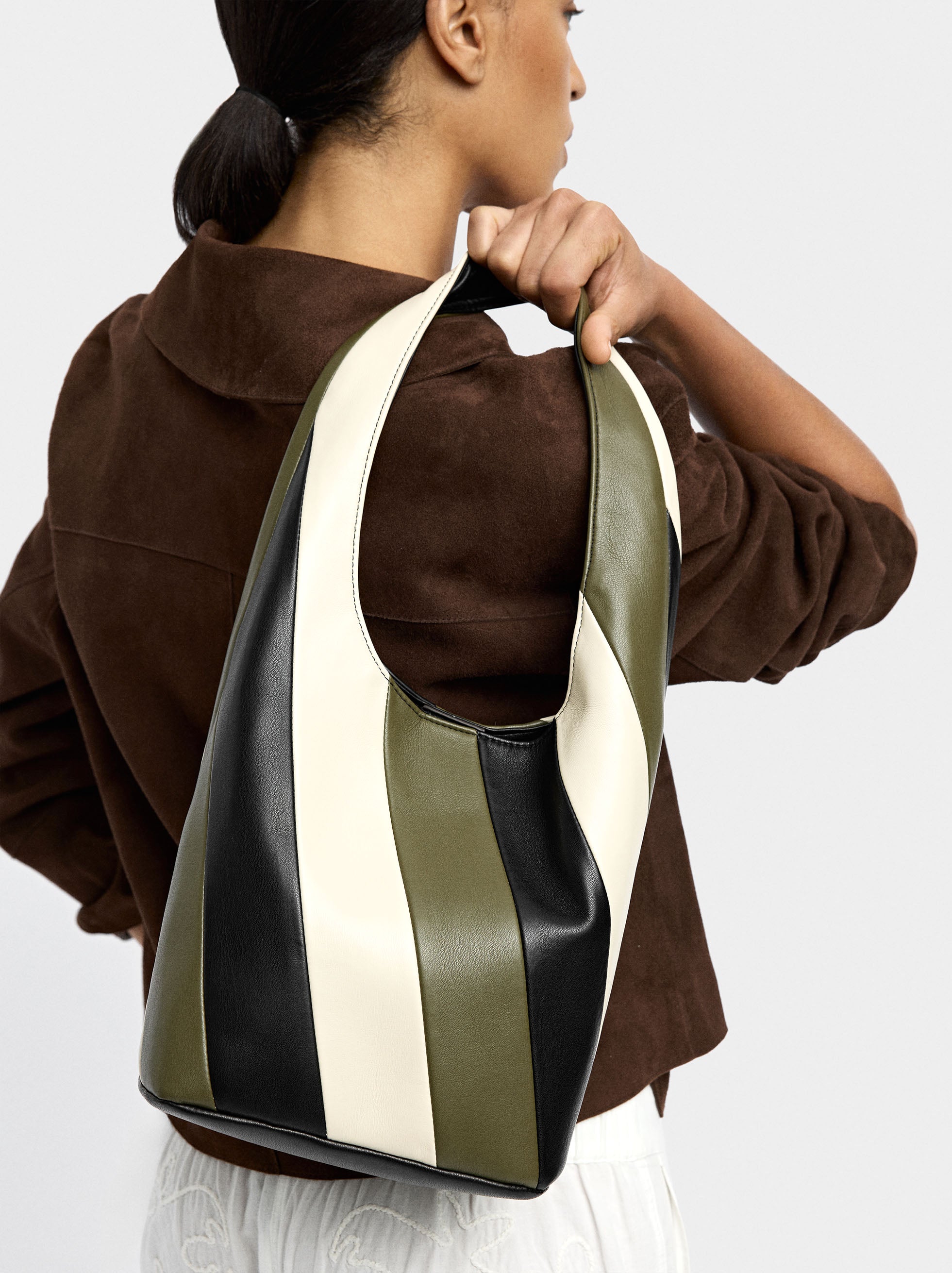 Bolso De Hombro De Rayas