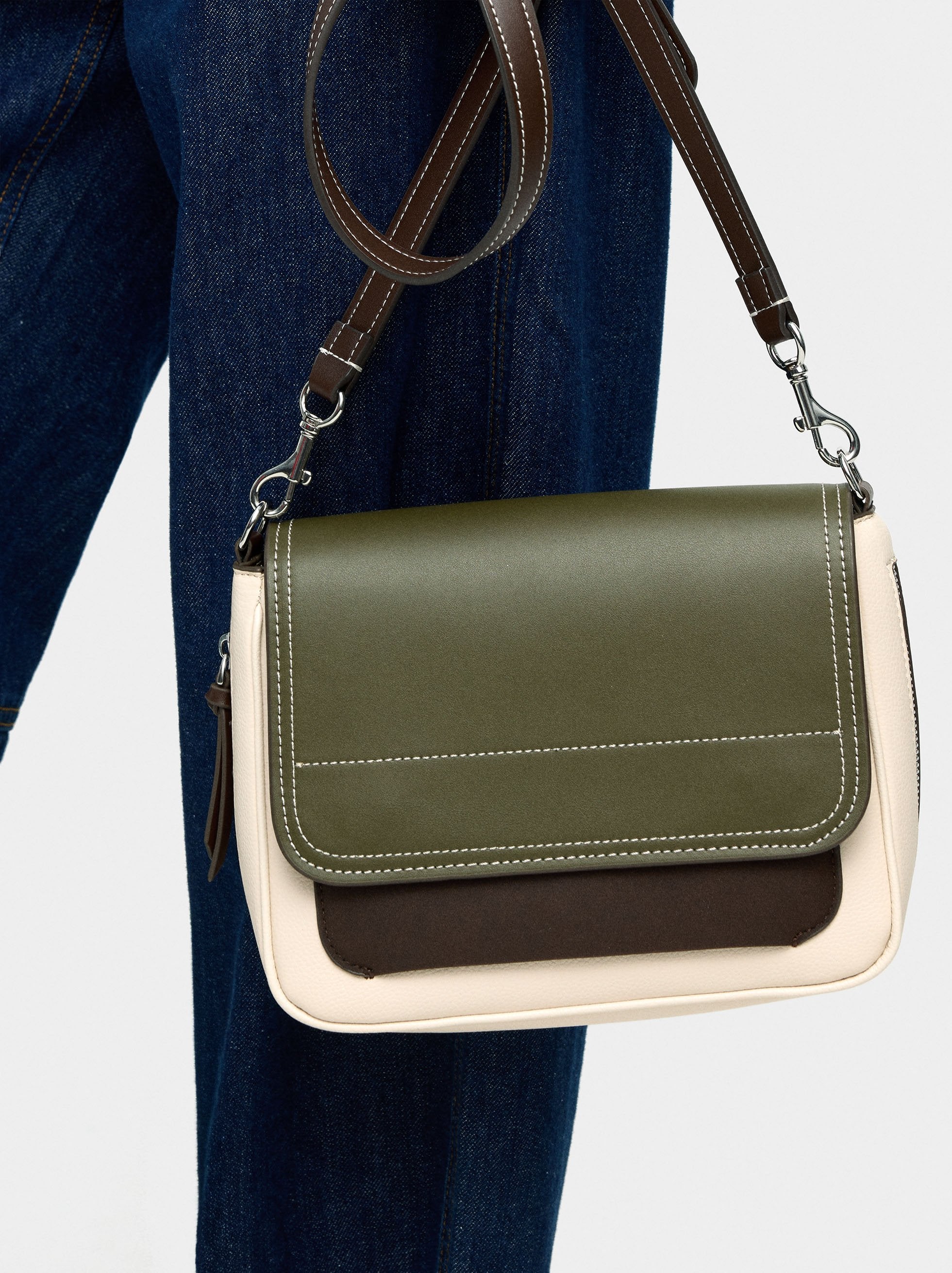Bolso Bandolera Extensible Con Solapa