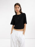Blusa Cropped Con Bordados