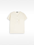 Camiseta Con Botones Mezcla De Lino
