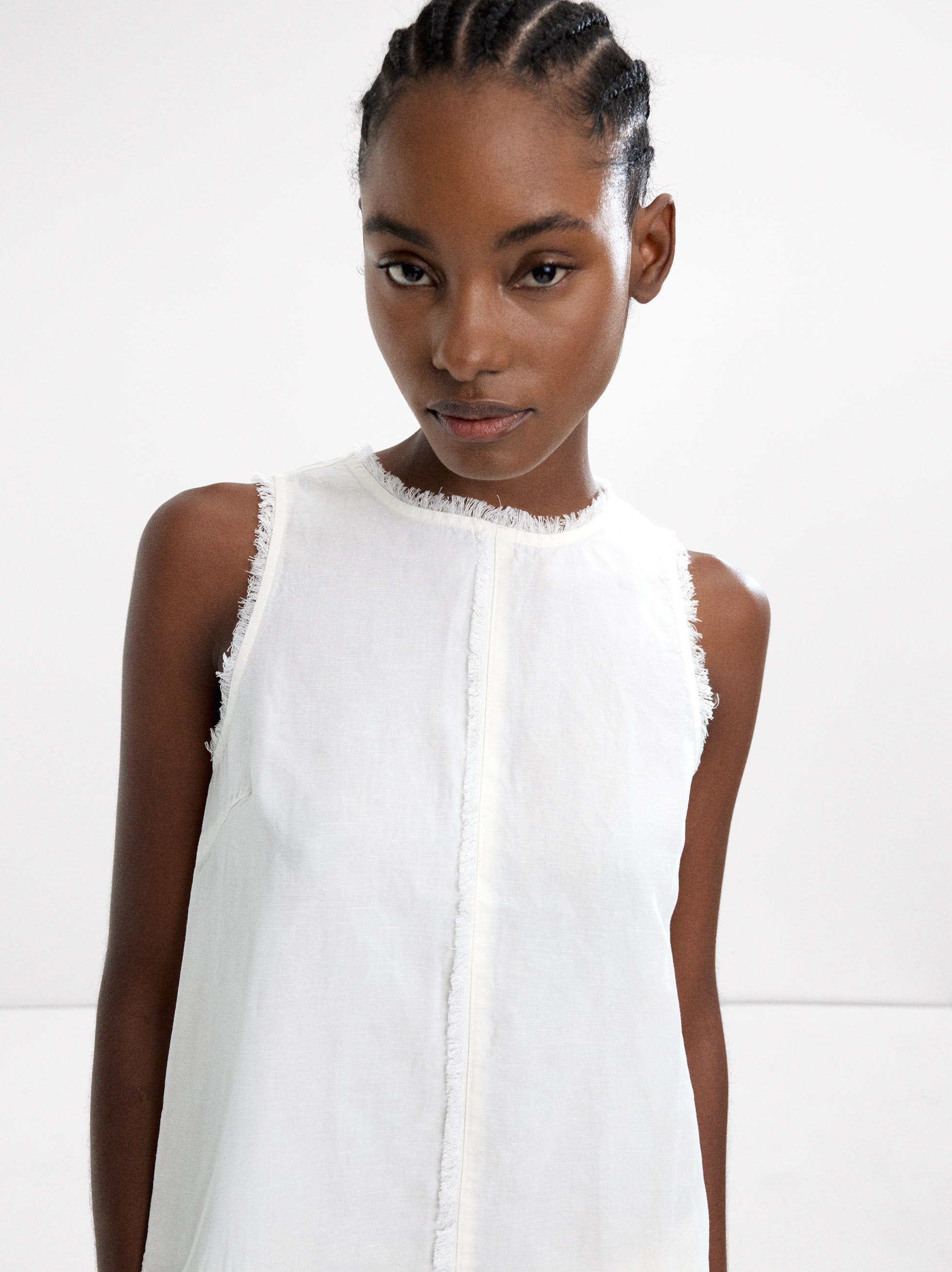 Top Mezcla De Lino Y Lyocell