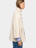 Poncho De Punto Con Cuello Alto