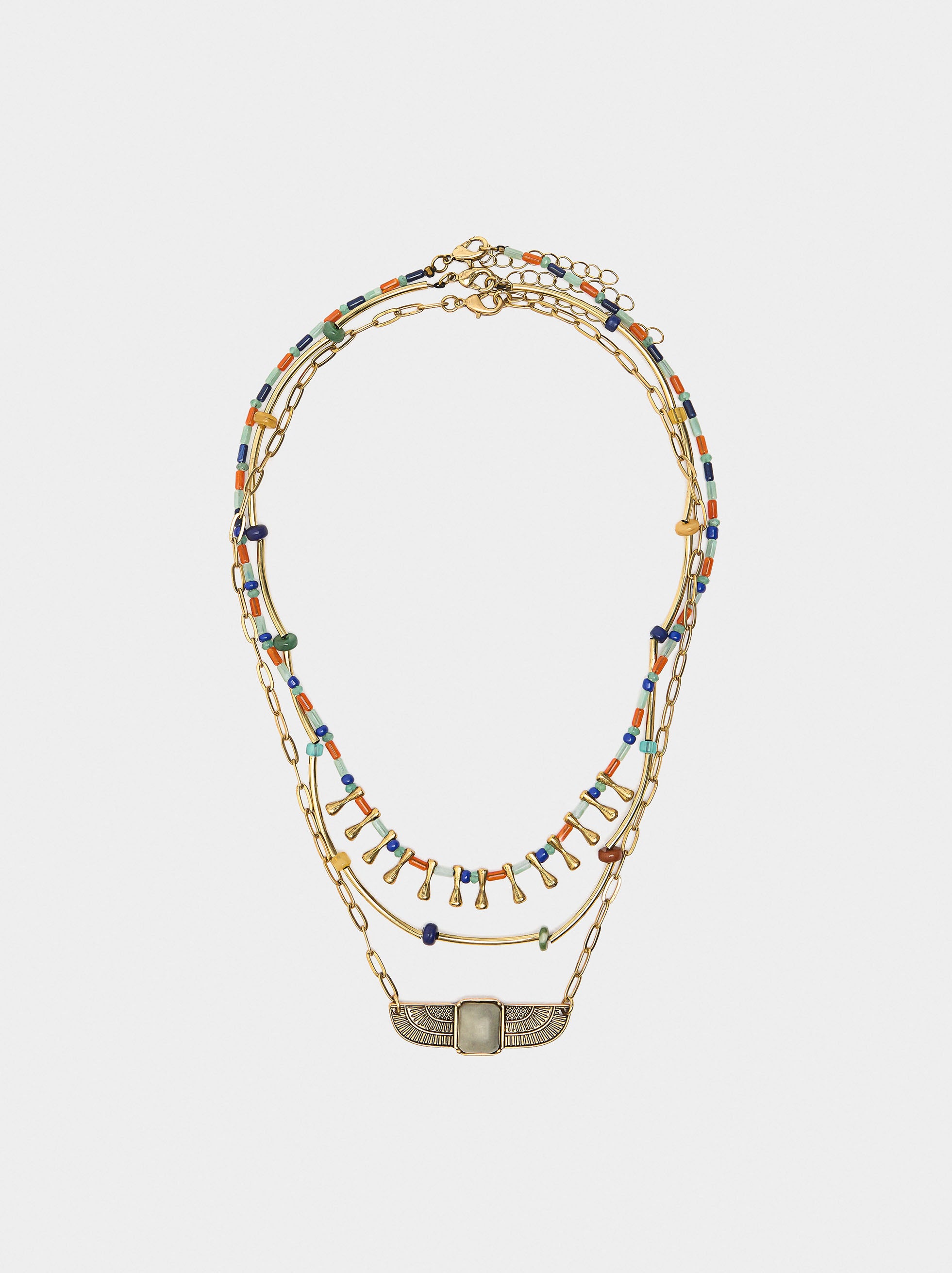 Set De Collares Con Cuentas De Piedras