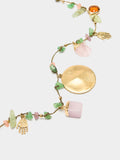 Collar Corto Con Piedras Y Colgante Redondo
