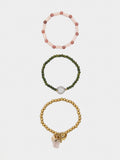 Set De Pulseras Elásticas Con Piedras