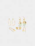 Set De Pendientes Con Piedras Asimétricas