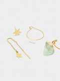 Set De Pendientes Con Piedras Asimétricas