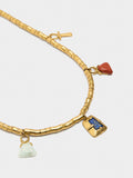 Collar Cadena De Cobra Con Colgantes De Piedra