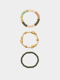 Set De Pulseras Con Piedras Y Resina