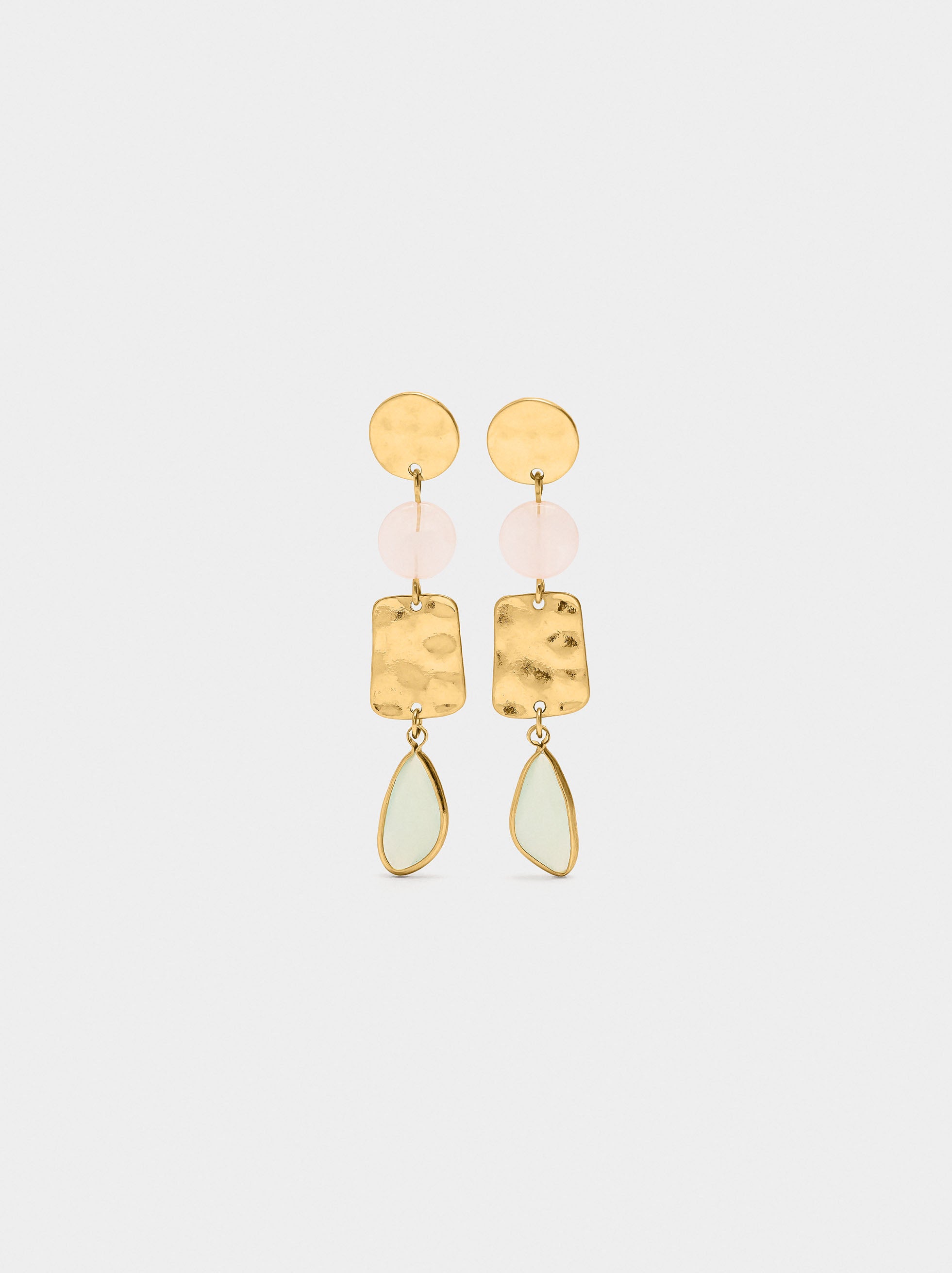 Pendientes Largos Con Vidrio Y Resina