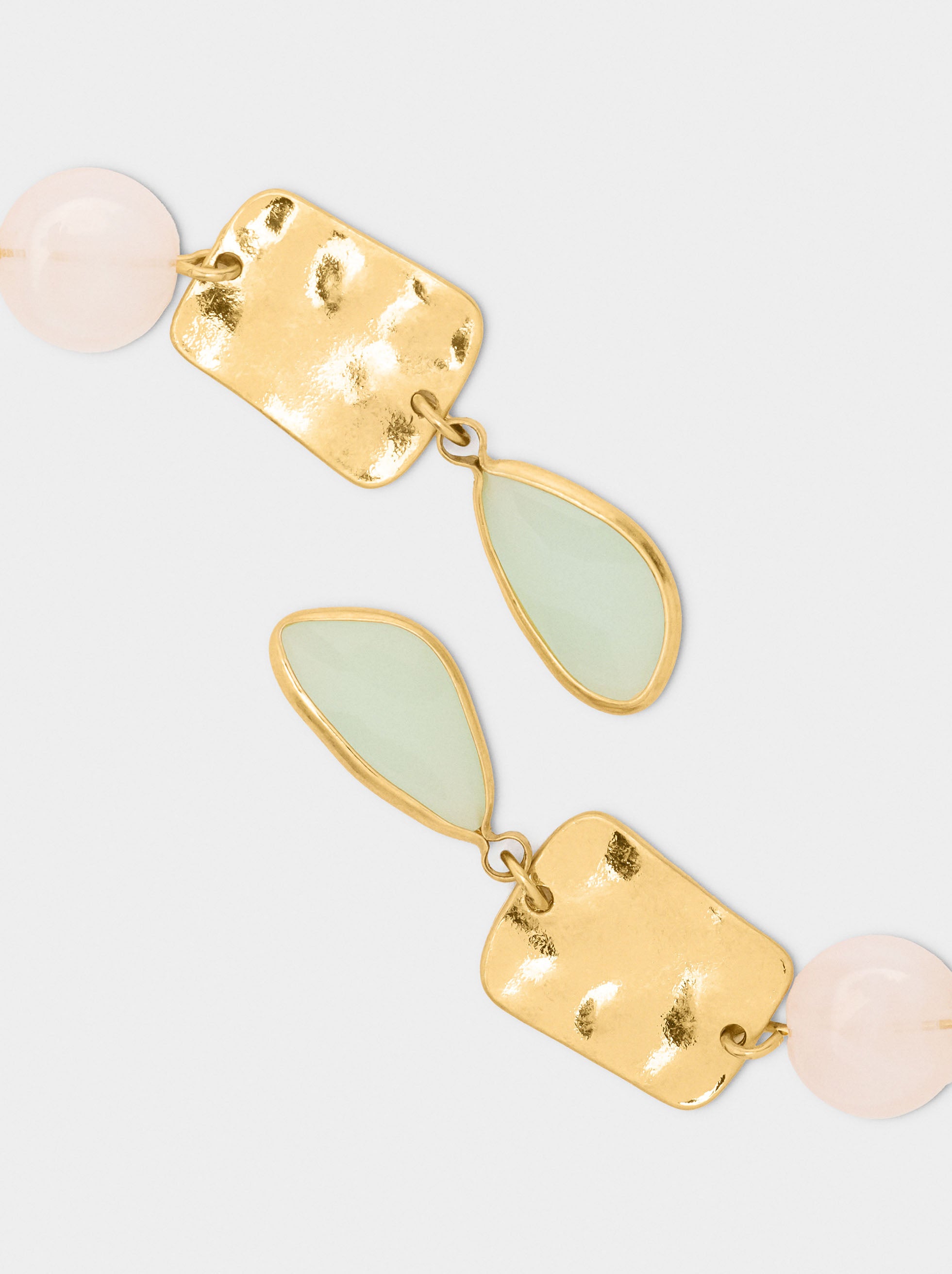 Pendientes Largos Con Vidrio Y Resina
