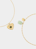Set De Collares Con Colgante Corazón Y Piedra
