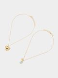 Set De Collares Con Colgante Corazón Y Piedra