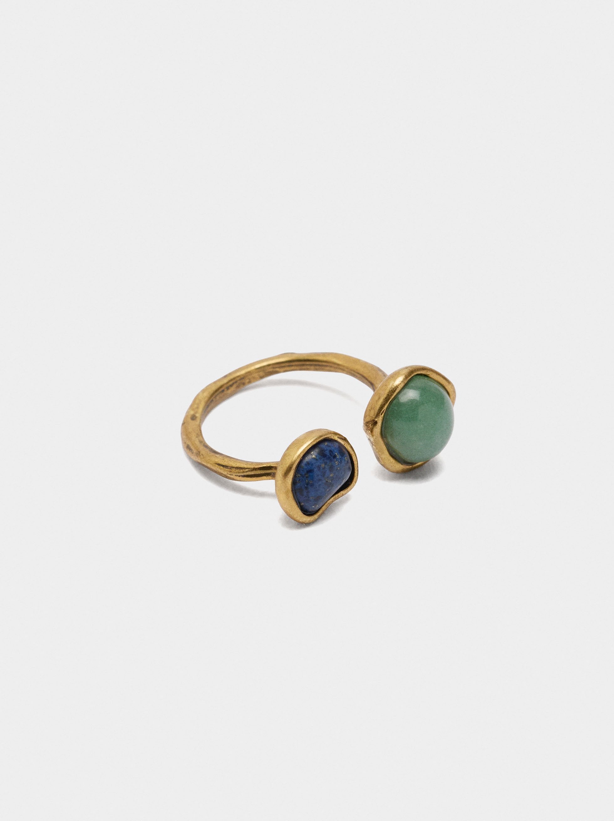 Anillo Irregular Con Piedras