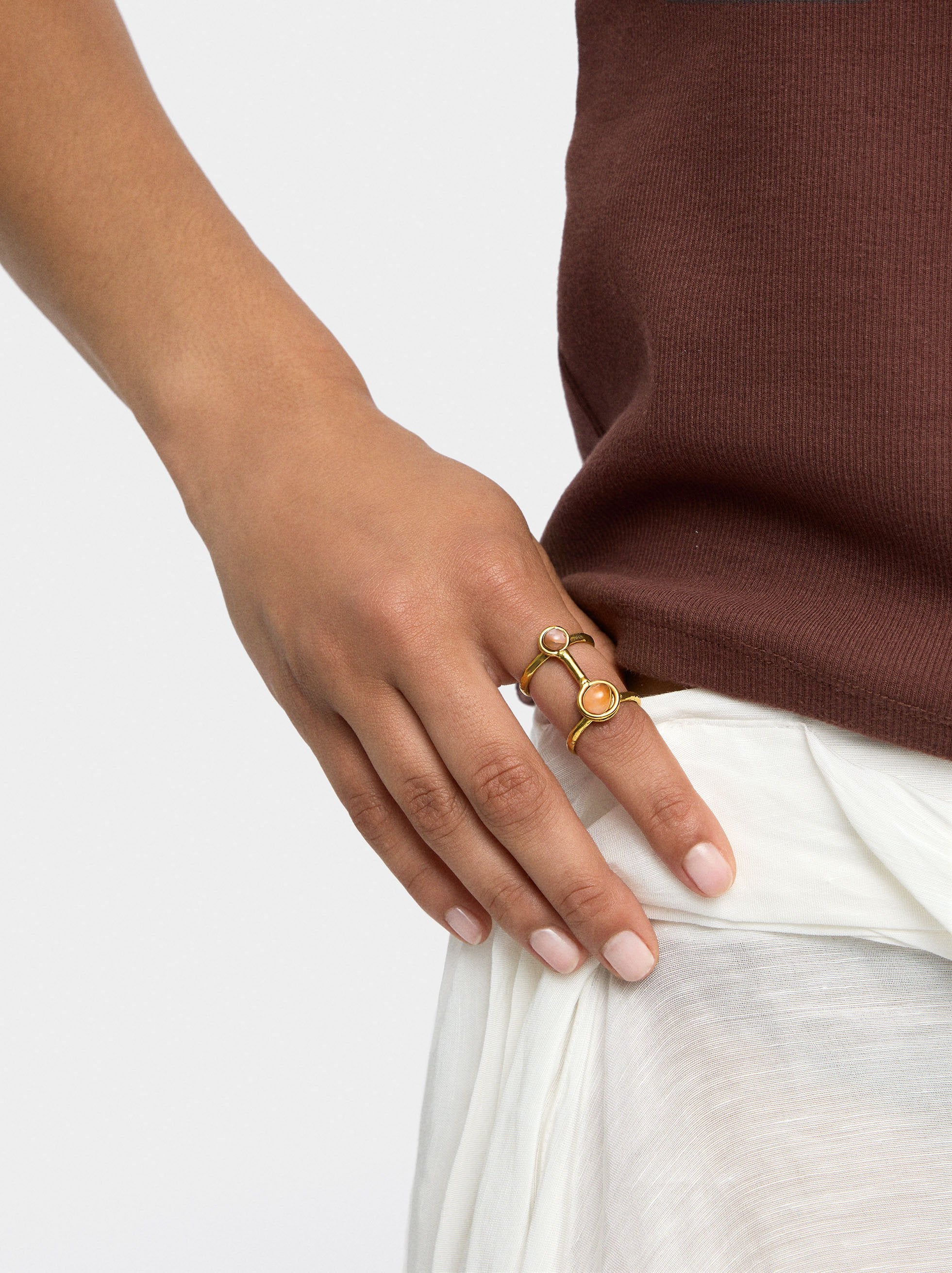 Anillo Doble Con Piedras