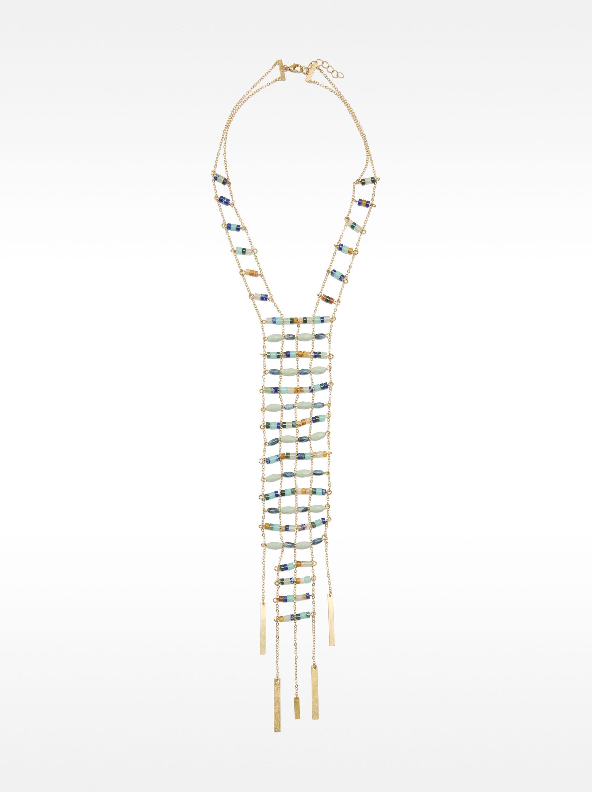 Collar Largo Colgante De Piedra