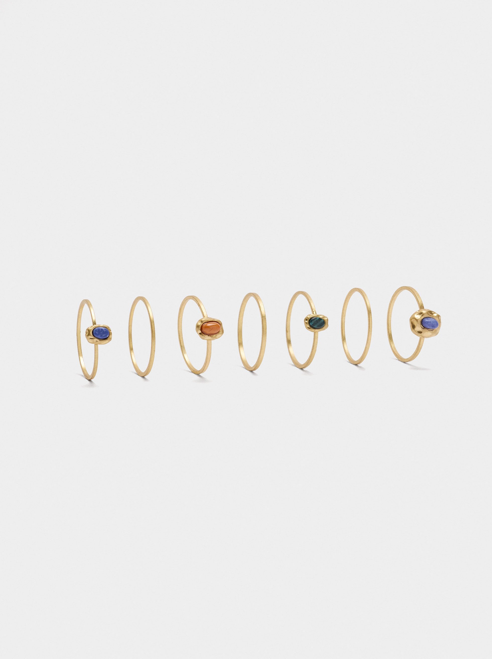 Set De Anillos Con Piedras