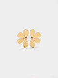Pendientes Media Flor Con Piedra