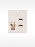 Set De Pendientes Y Anillos Bicolor