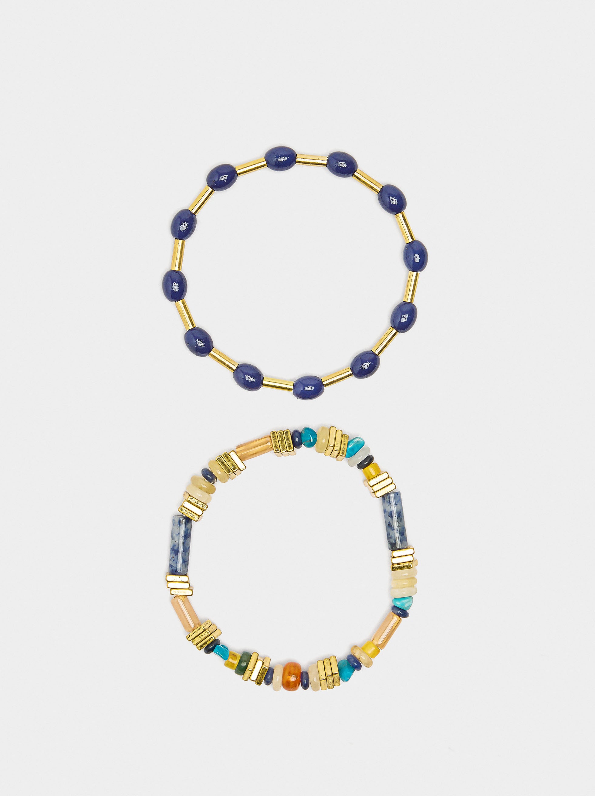Set De Pulseras Elásticas Con Piedras