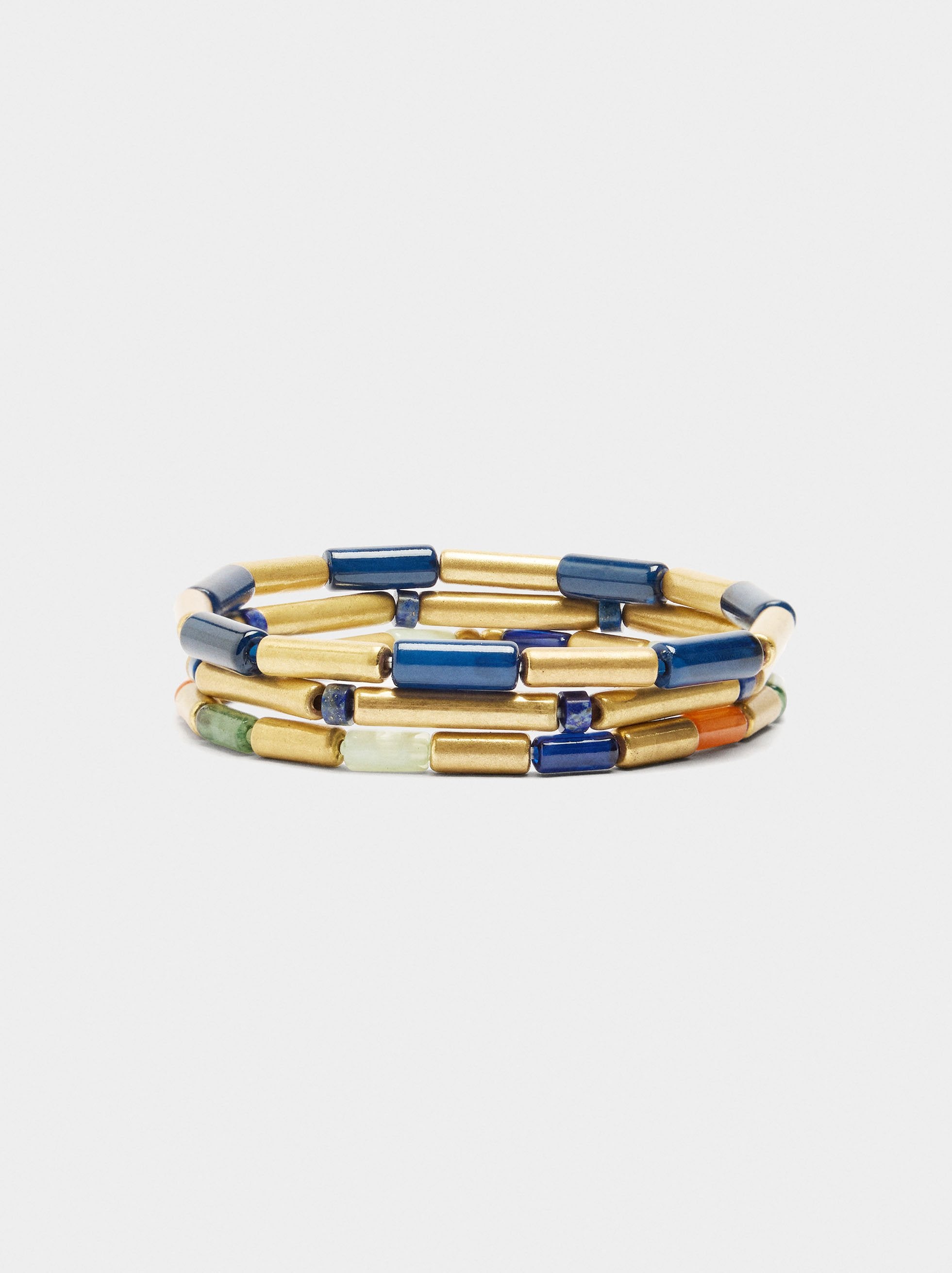 Set De Pulseras Elásticas Con Piedras