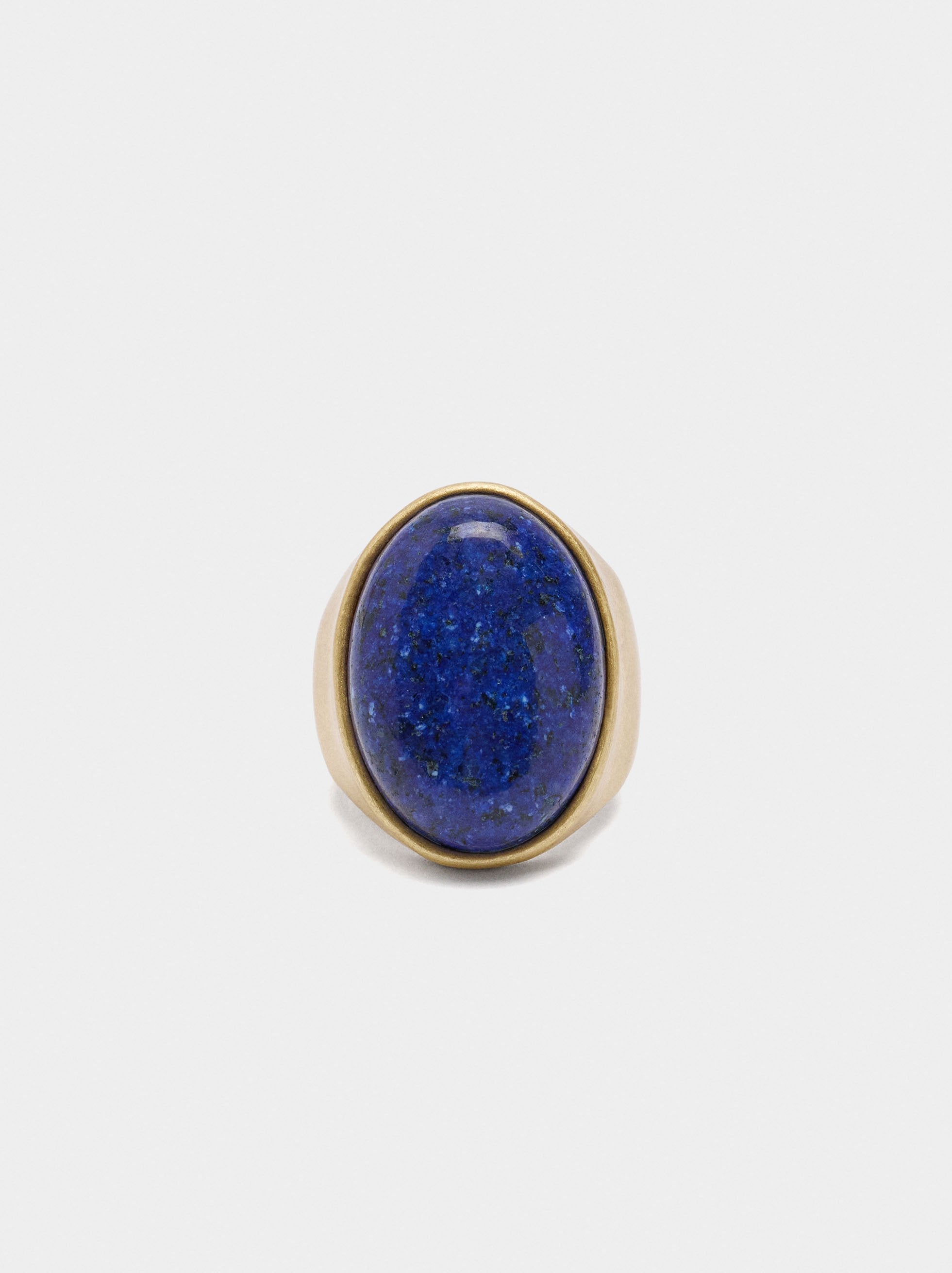 Anillo Ancho Con Piedra Ovalada