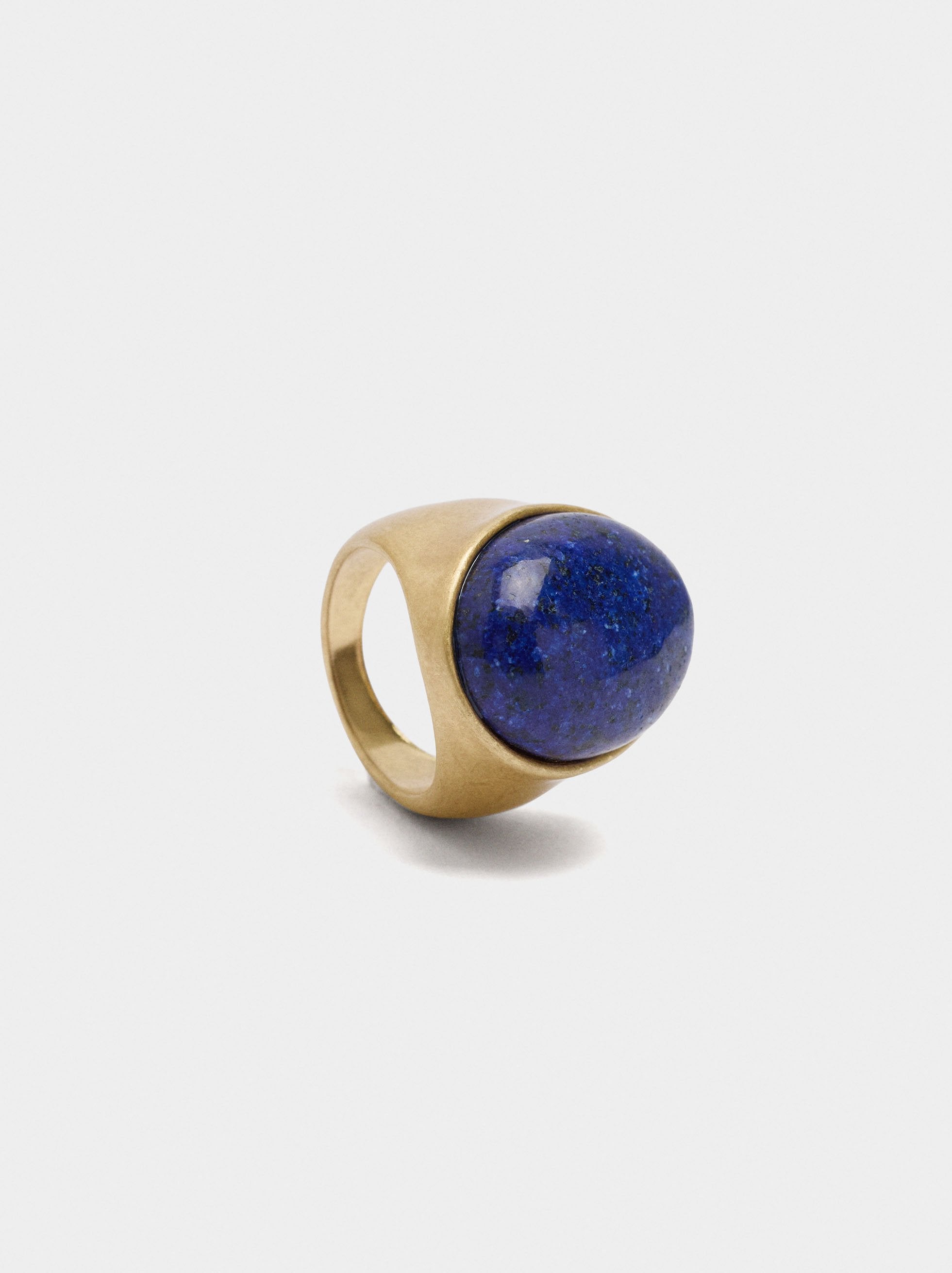 Anillo Ancho Con Piedra Ovalada