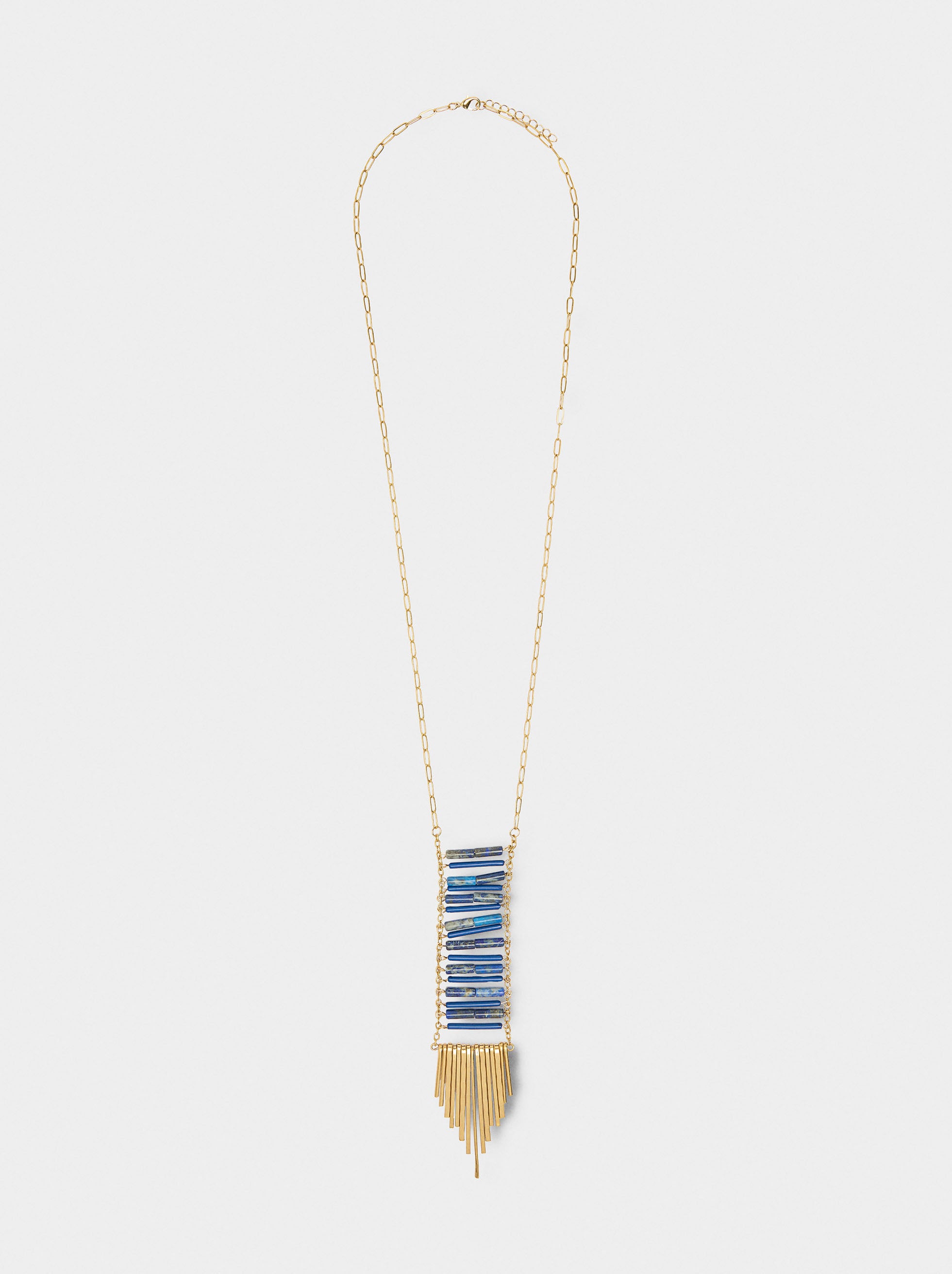 Collar Largo Colgante De Piedra