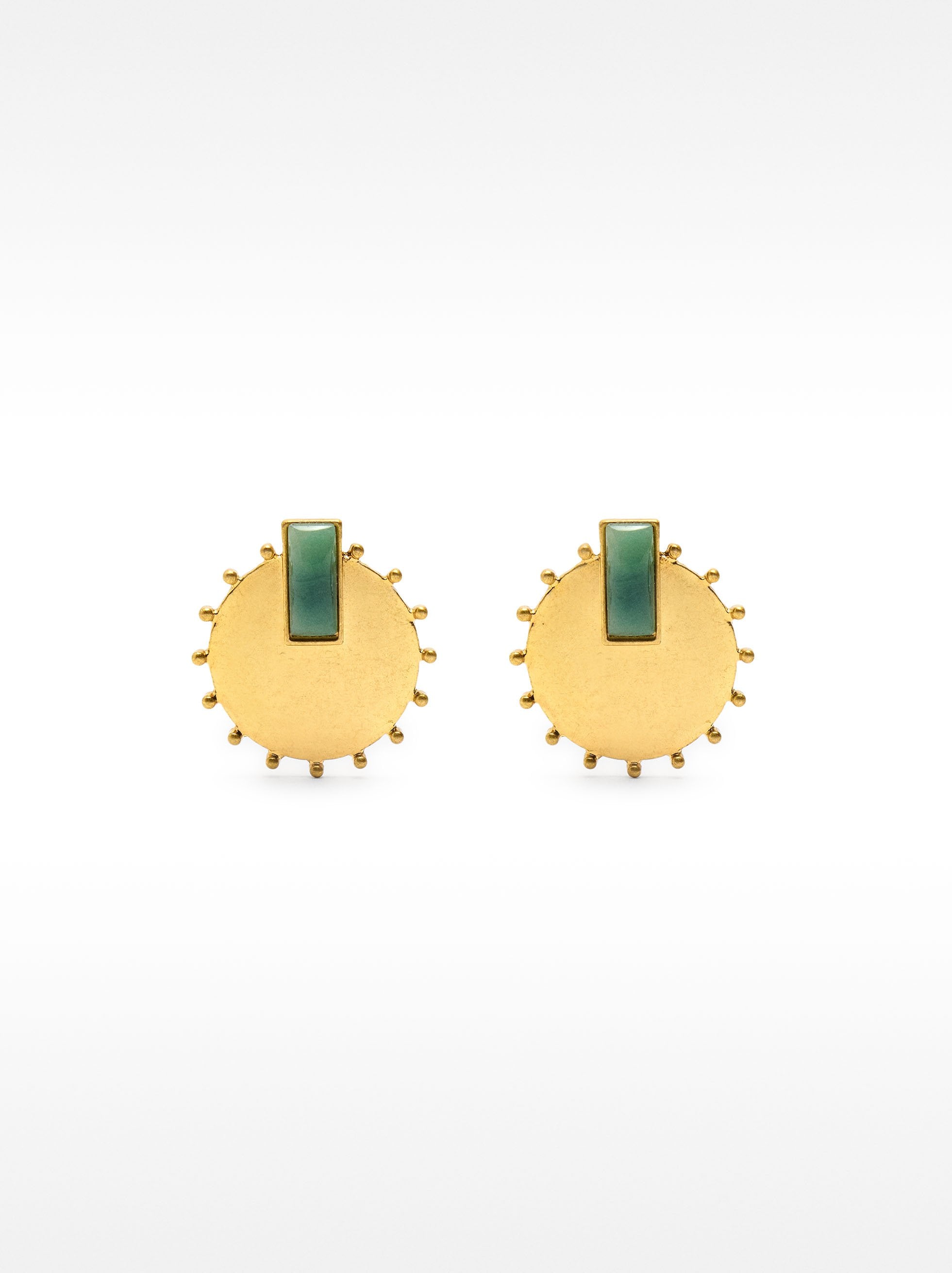 Pendientes Redondos Con Detalle De Resina
