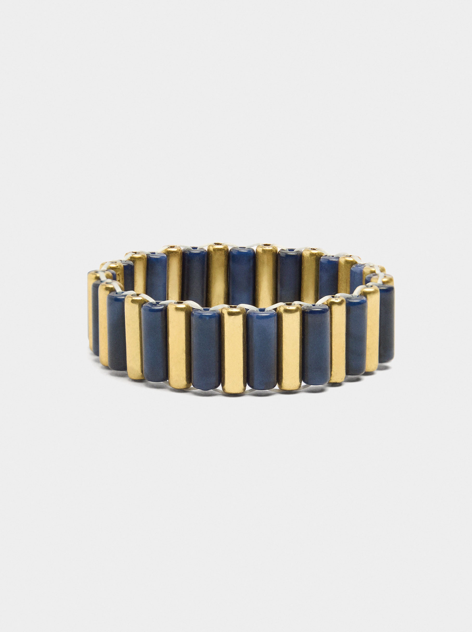 Pulsera Con Cuentas Efecto Piedra