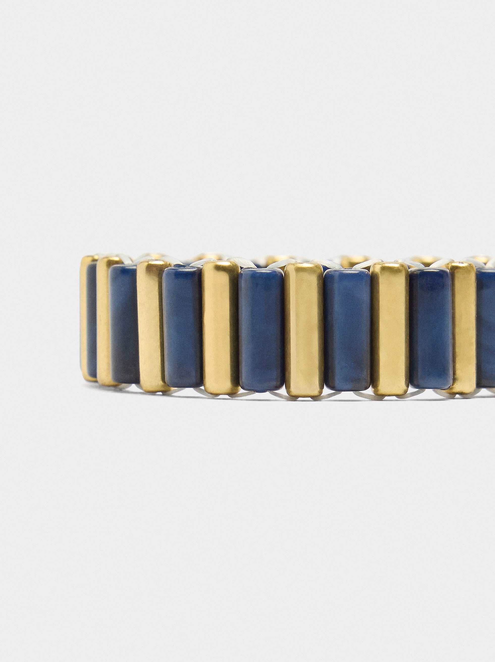 Pulsera Con Cuentas Efecto Piedra