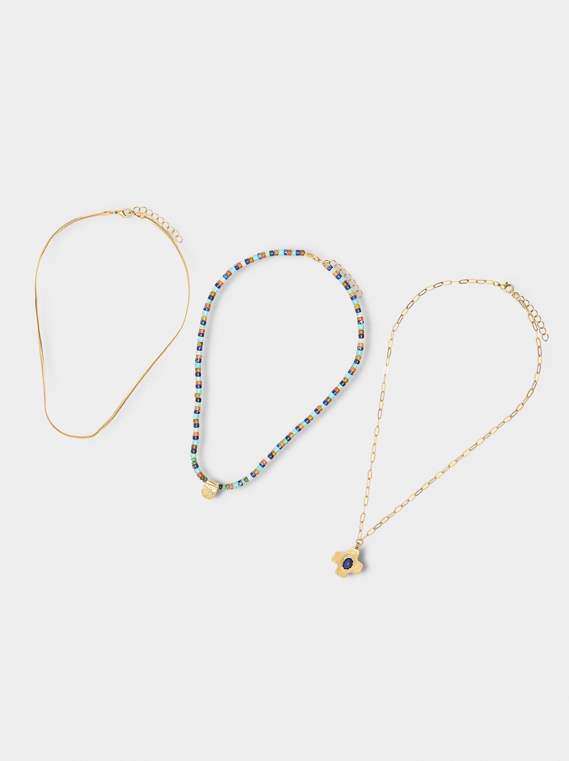 Set De Tres Collares Con Piedras