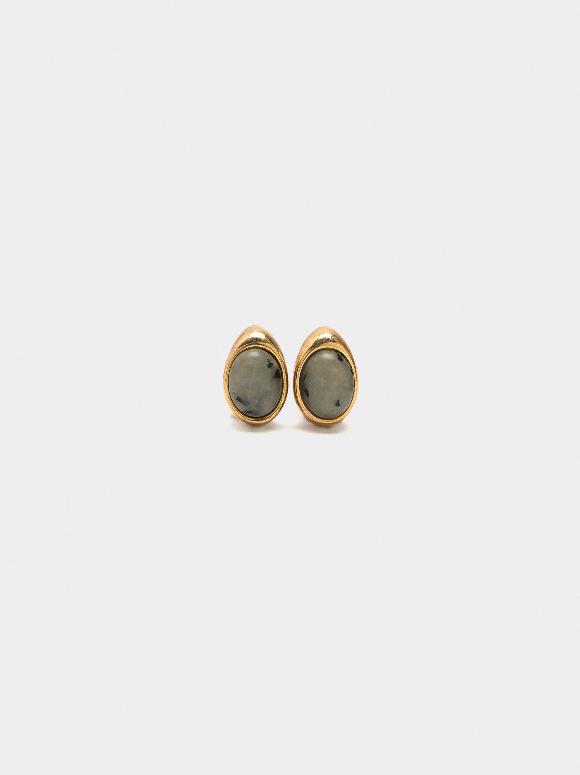 Pendientes Ovalados Con Piedras