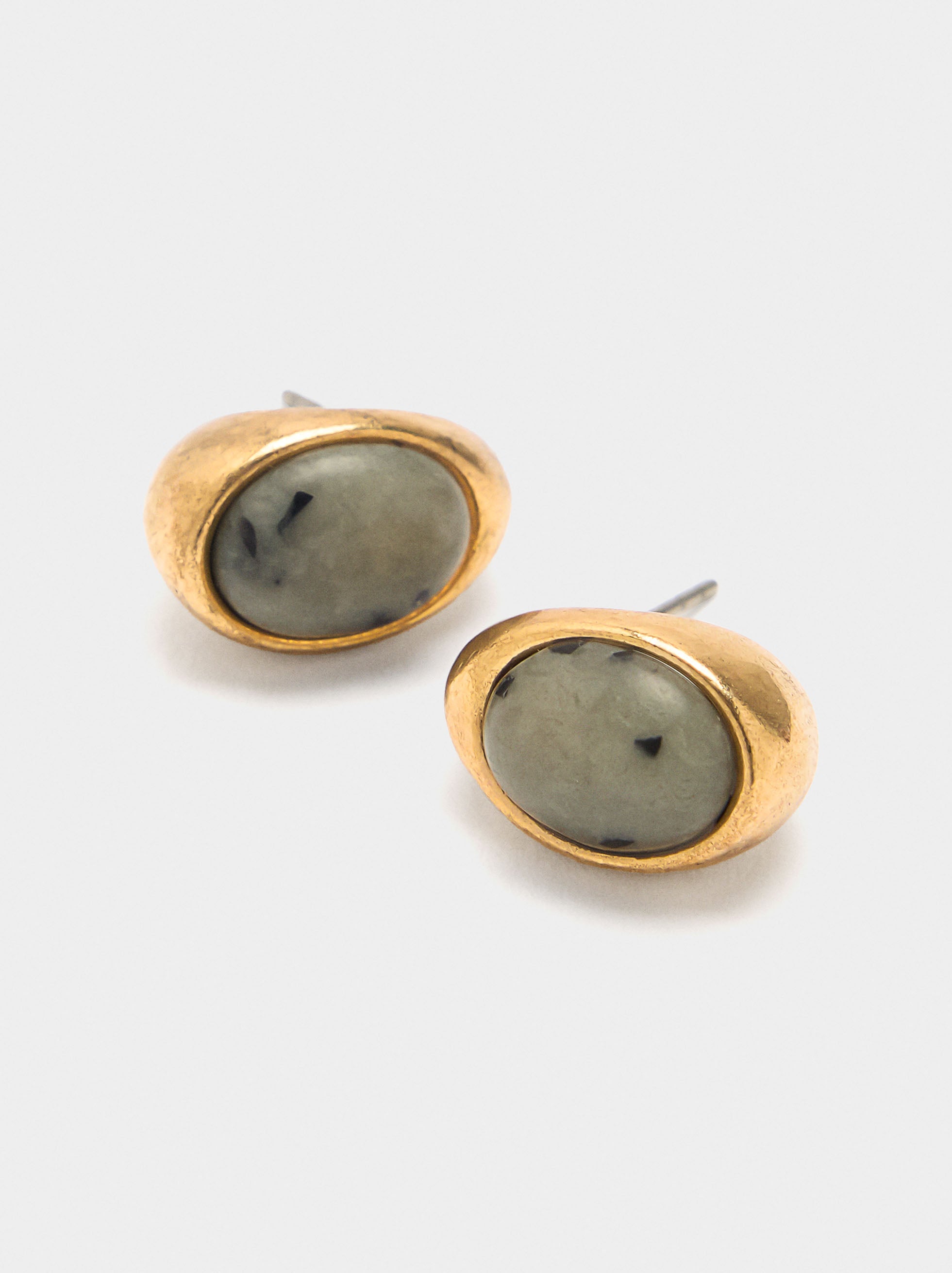 Pendientes Ovalados Con Piedras