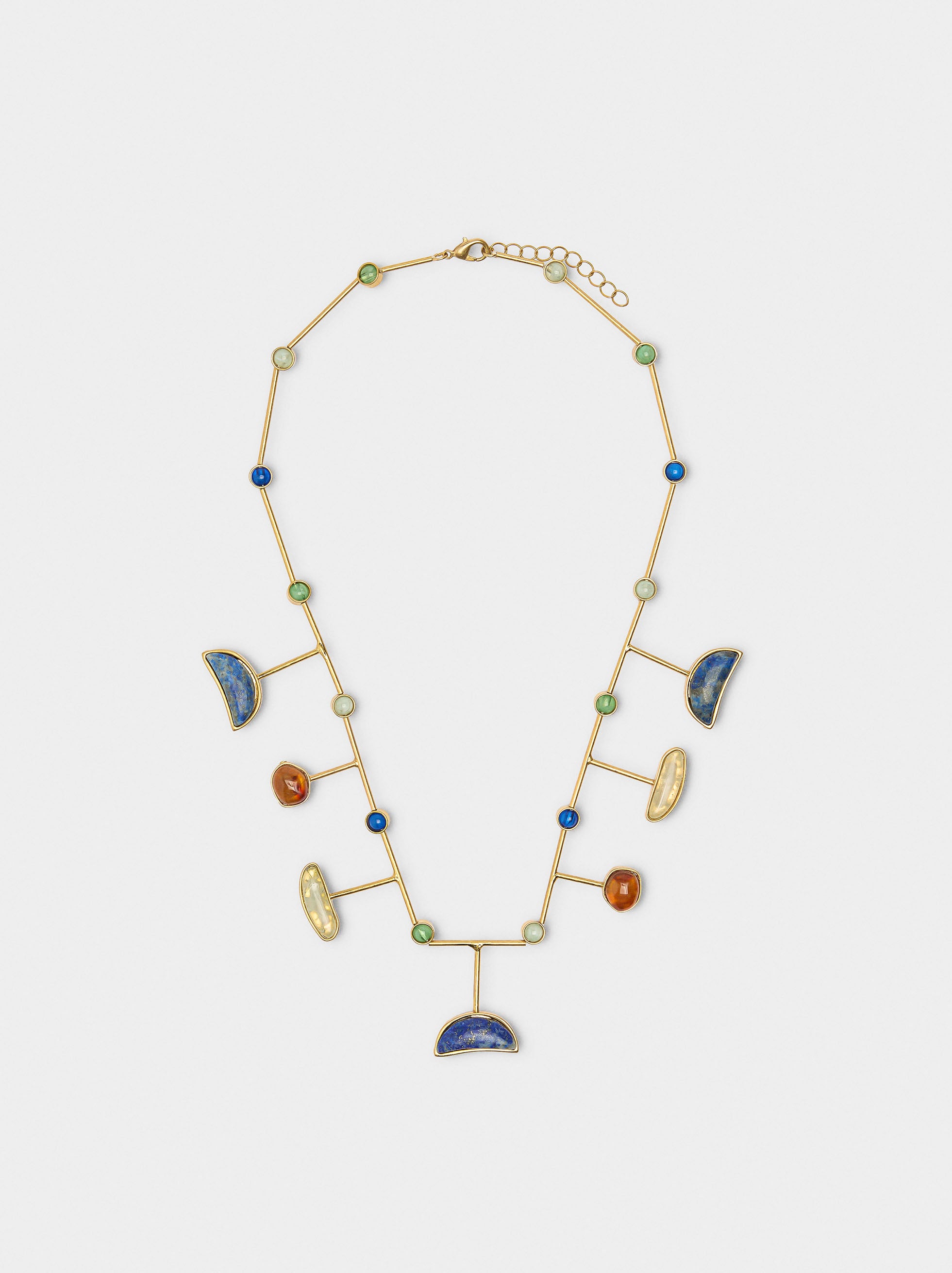 Collar Rígido Con Piedras Multicolor