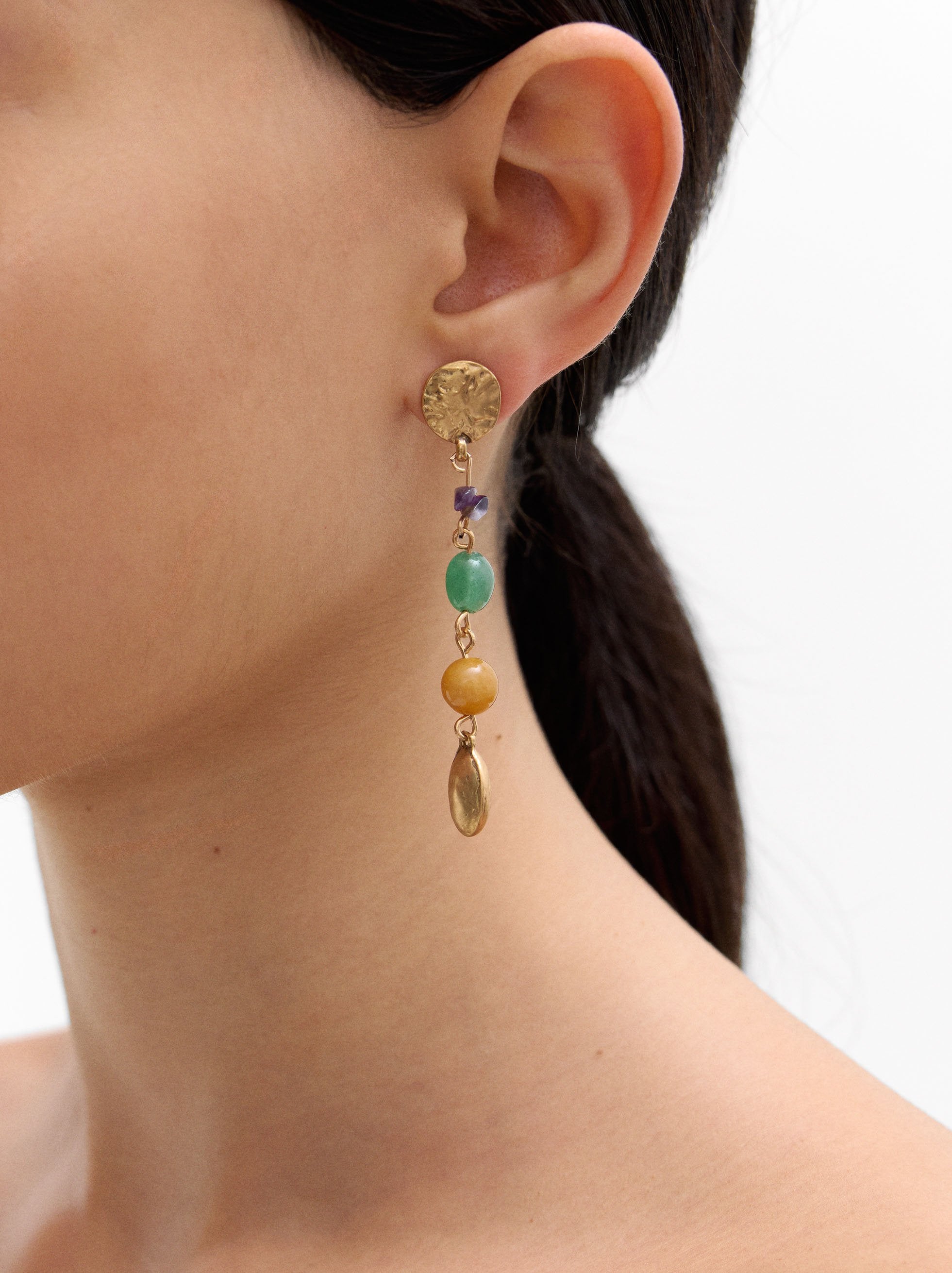 Pendientes Largos Con Piedras