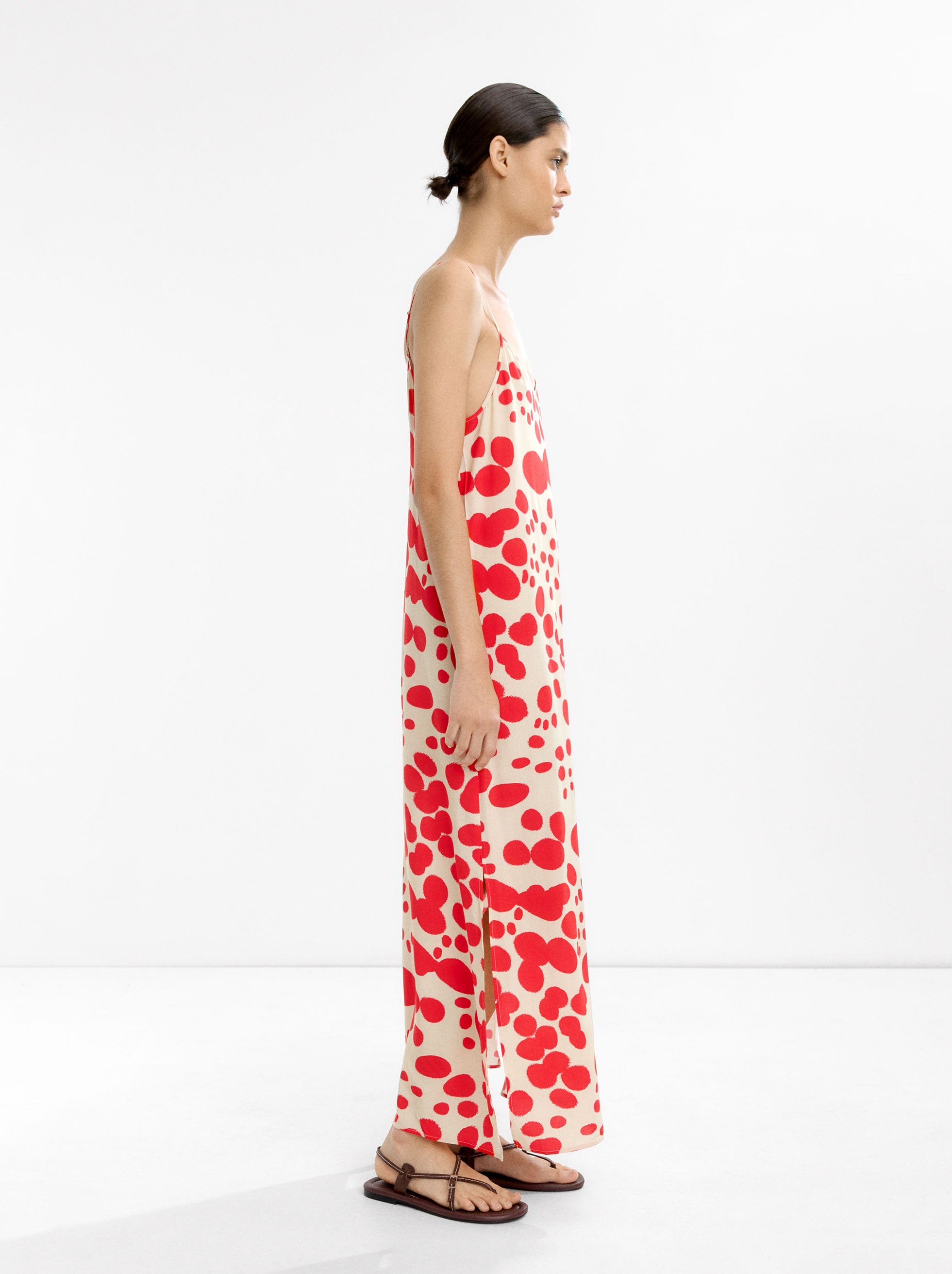 Vestido Largo Estampado De Tirantes