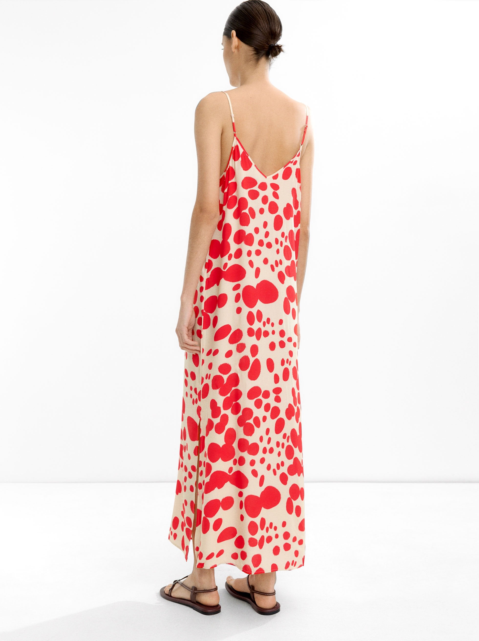 Vestido Largo Estampado De Tirantes