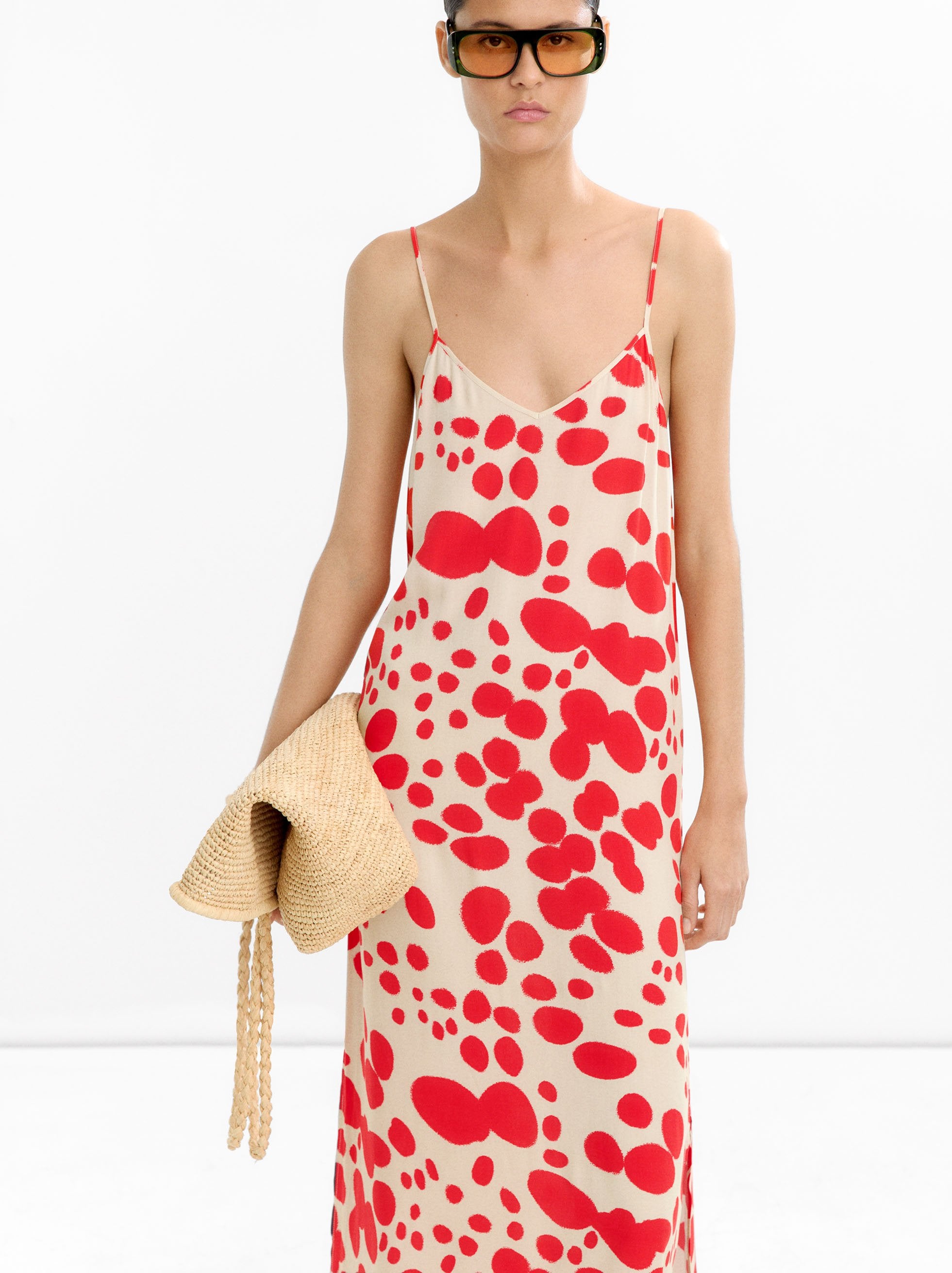 Vestido Largo Estampado De Tirantes