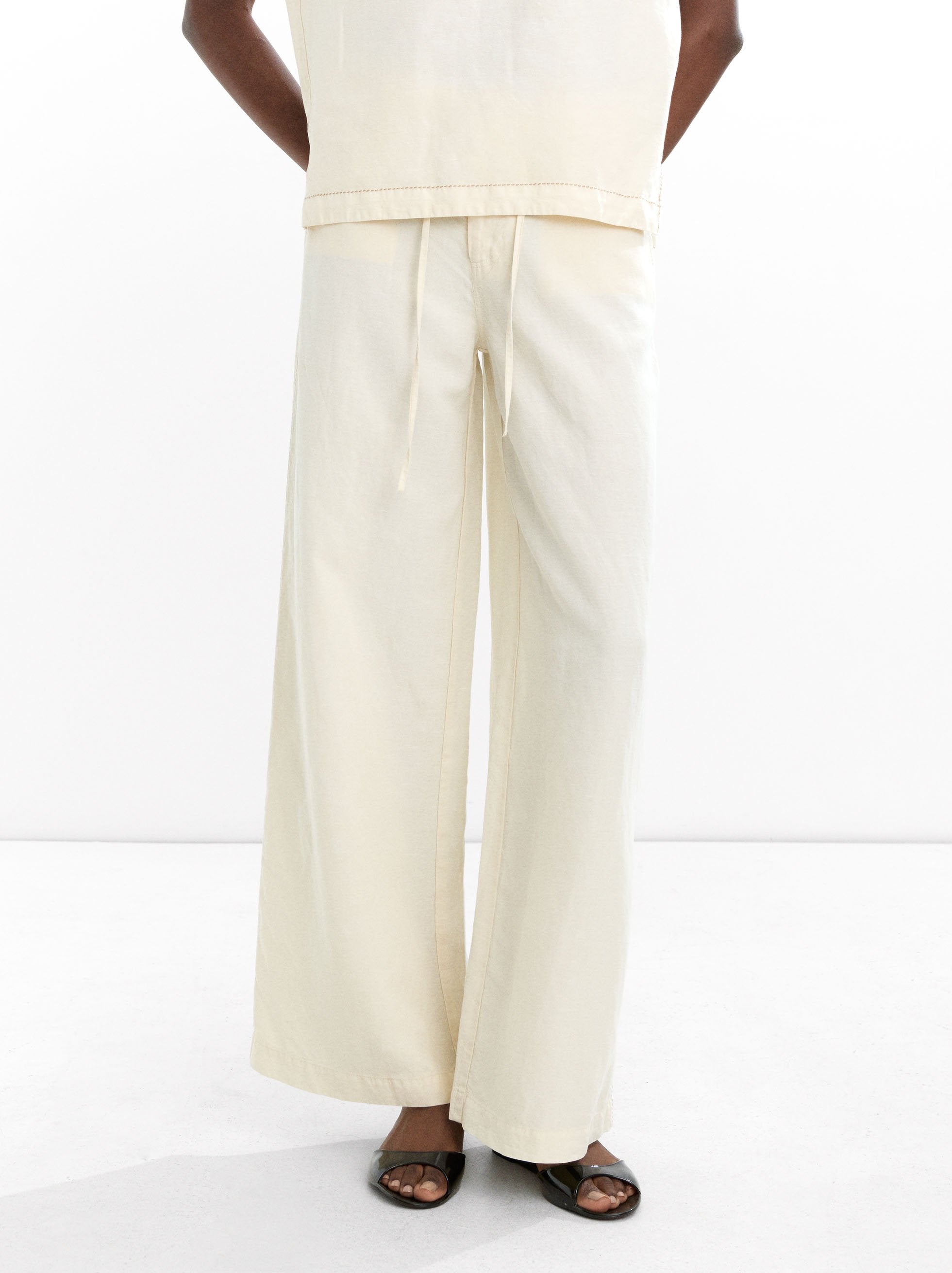Pantalón Mezcla De Lino Con Lyocell