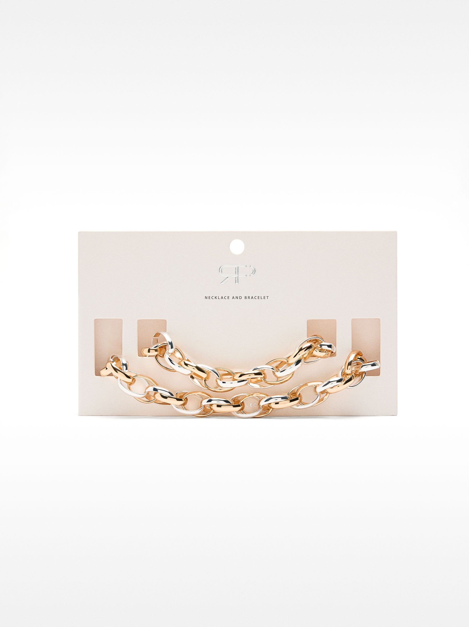 Set De Collar Con Pulsera Bicolor