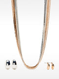 Set De Collar Bicolor Con Pendientes