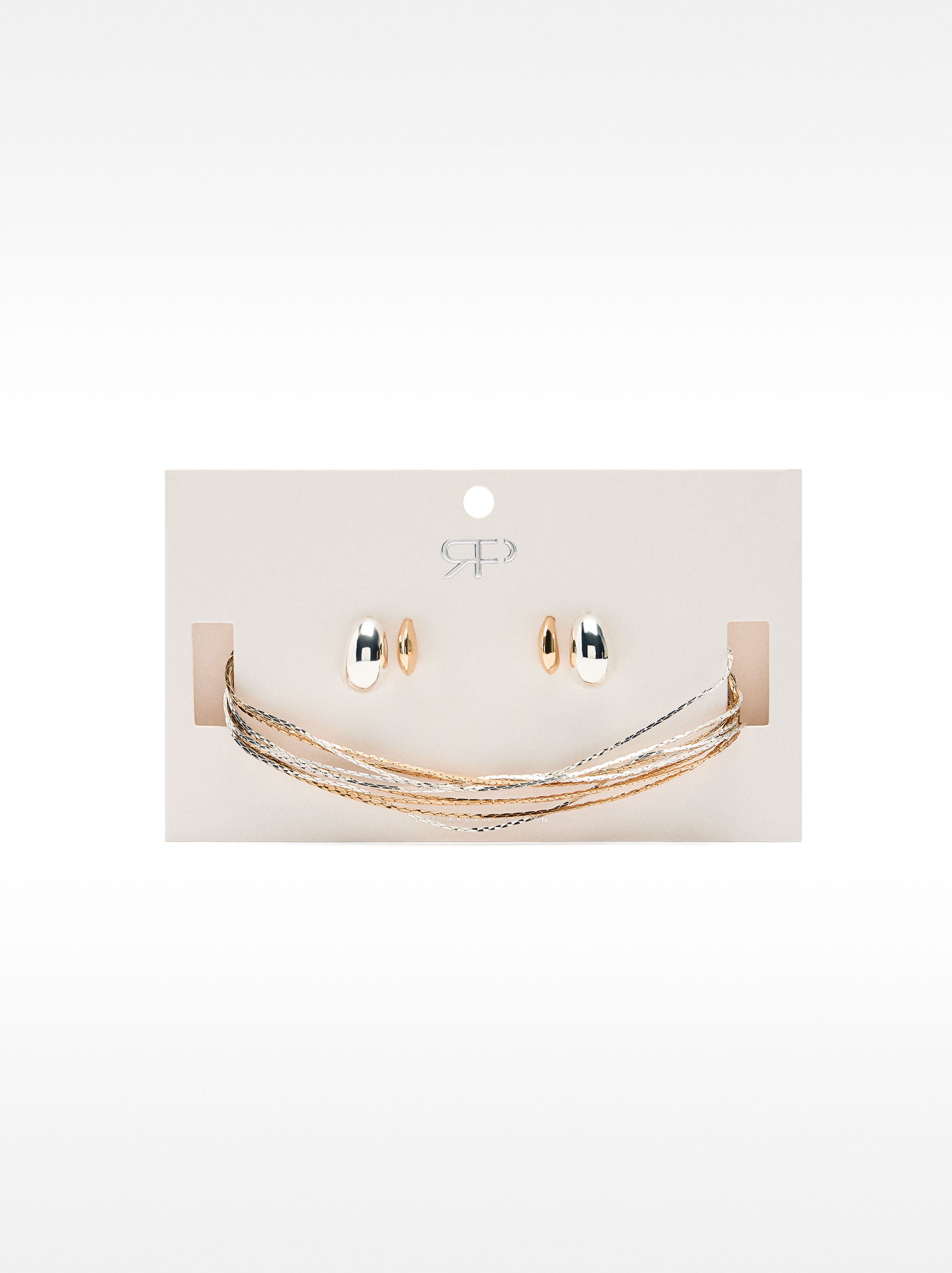 Set De Collar Bicolor Con Pendientes