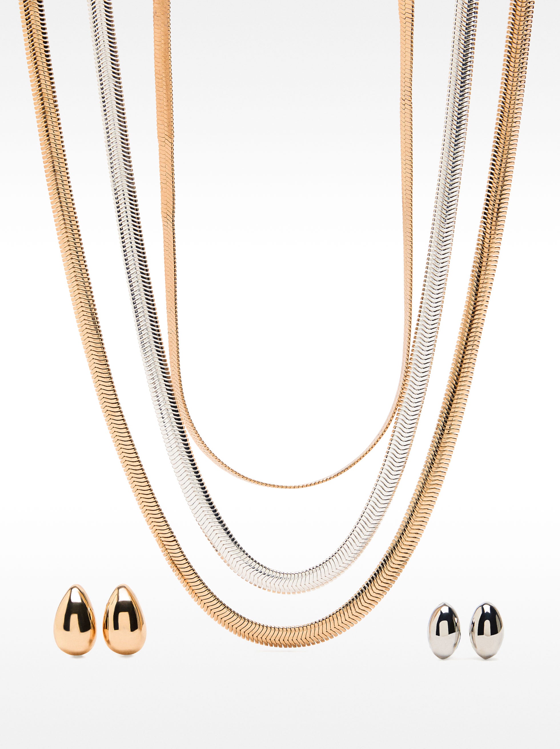 Set De Collares Y Pendientes Bicolor