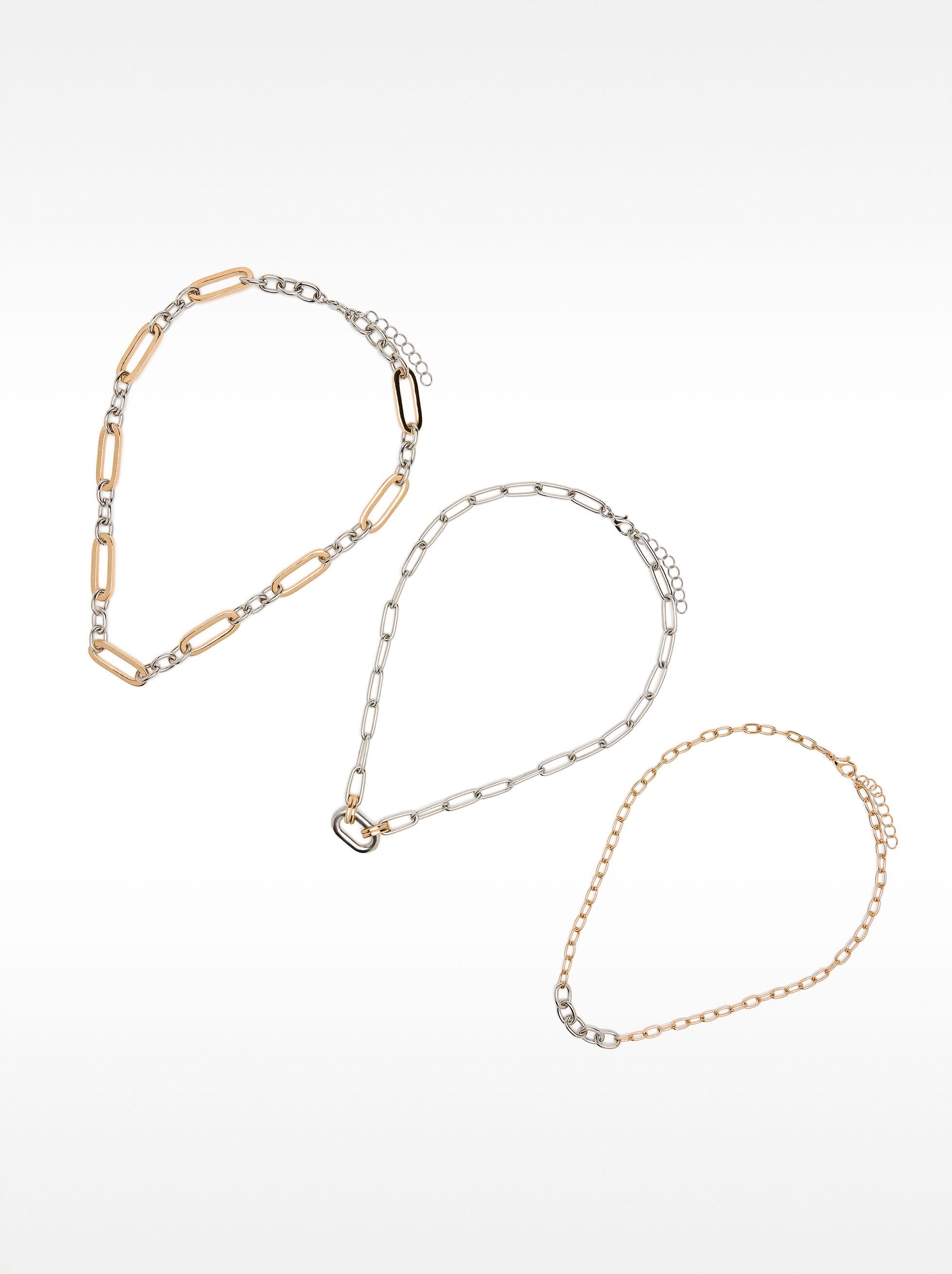 Set De Collares De Eslabones Bicolor