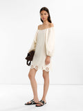 Vestido Corto Con Bordados 100% Algodón